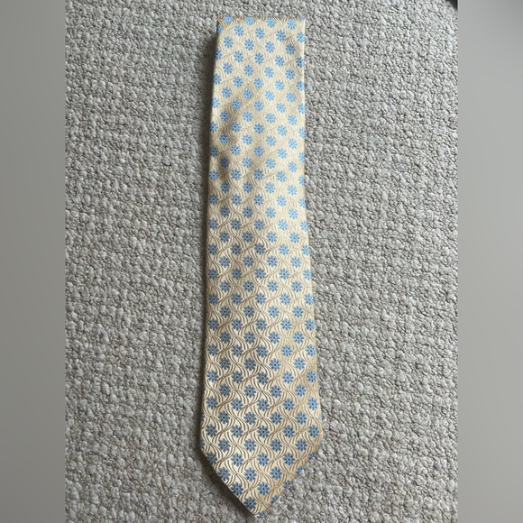 Pierre Cardin Blue and Gold Geometric Tie - Picture 1 of 3